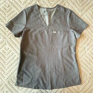 Figs Heather Gray Technical Scrub Top | S